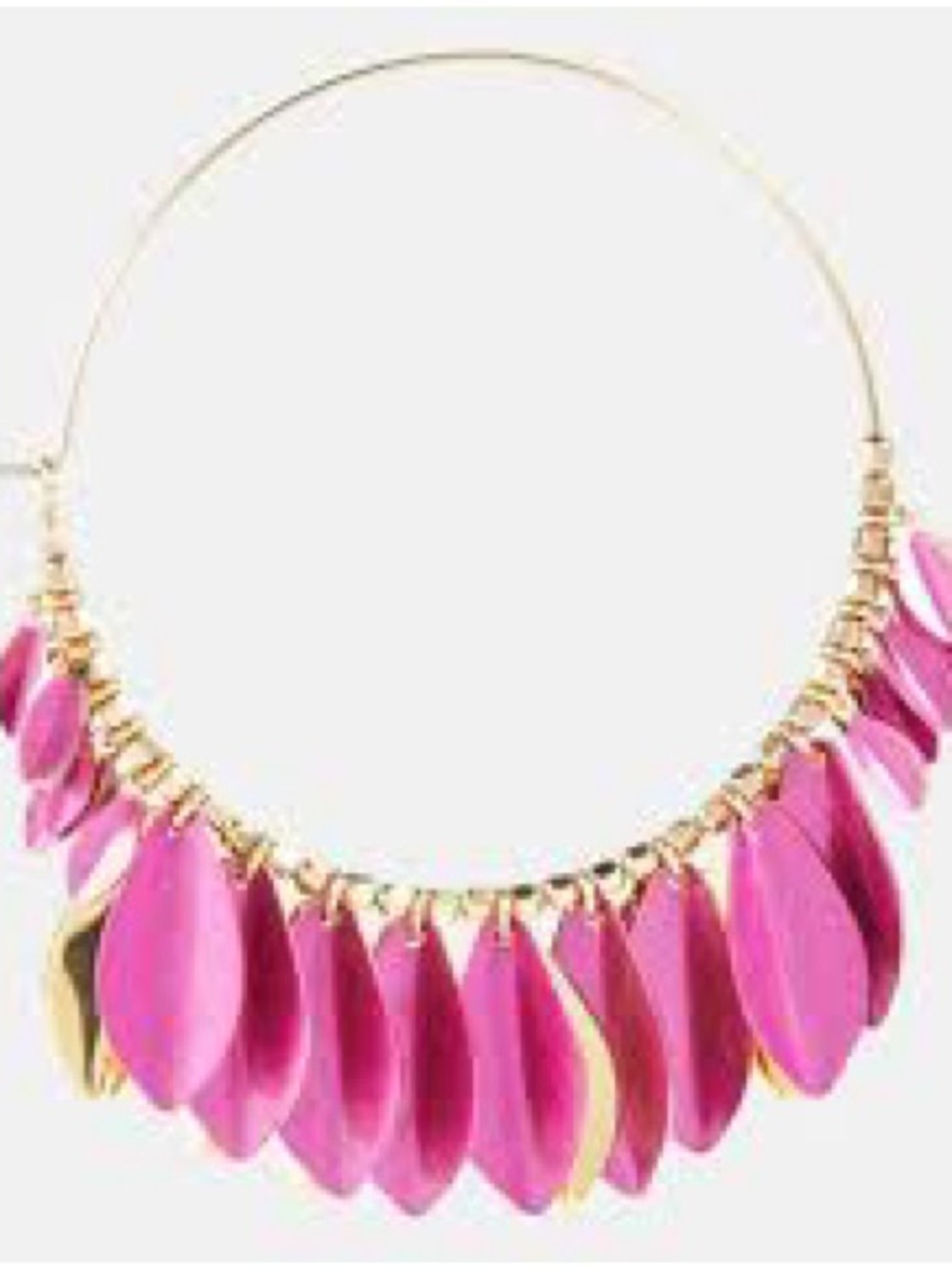 Isabel Marant Pink and Gold leaf Hoop Earrings
